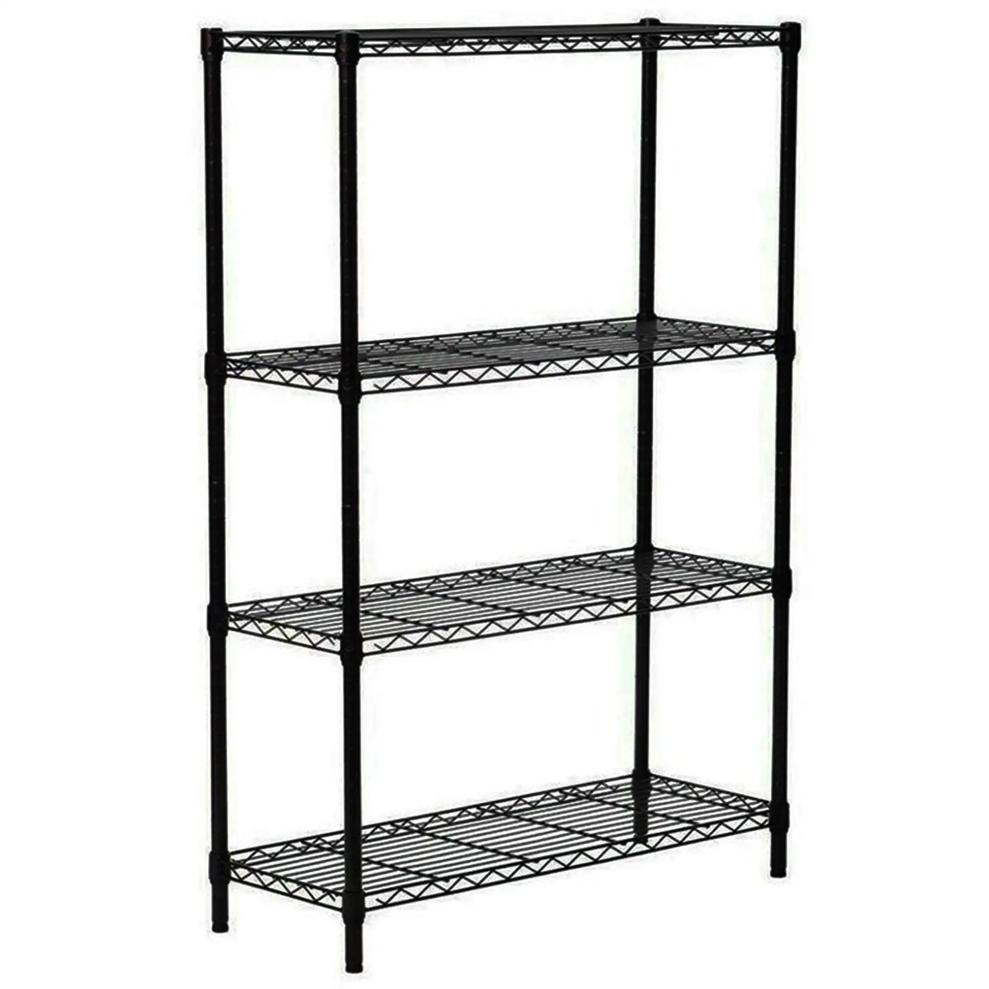 Open Box 36 x 54 4-Tier Freestanding Wire Home Shelving Unit. Black