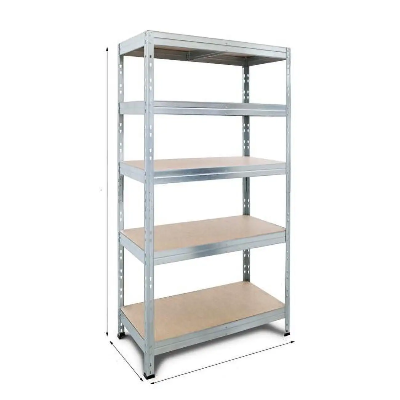 39.4 x 20 x 71 in. Galvanized Storage Rack with 5-Tier Freestanding Shelf Unit - 500 lbs