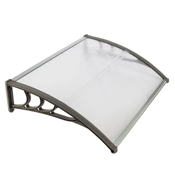 39.37 x 31.5 inch Outdoor Clear Door Window Awning Patio Cover Rain Protection Compact Polycarbonate Hollow Sheet