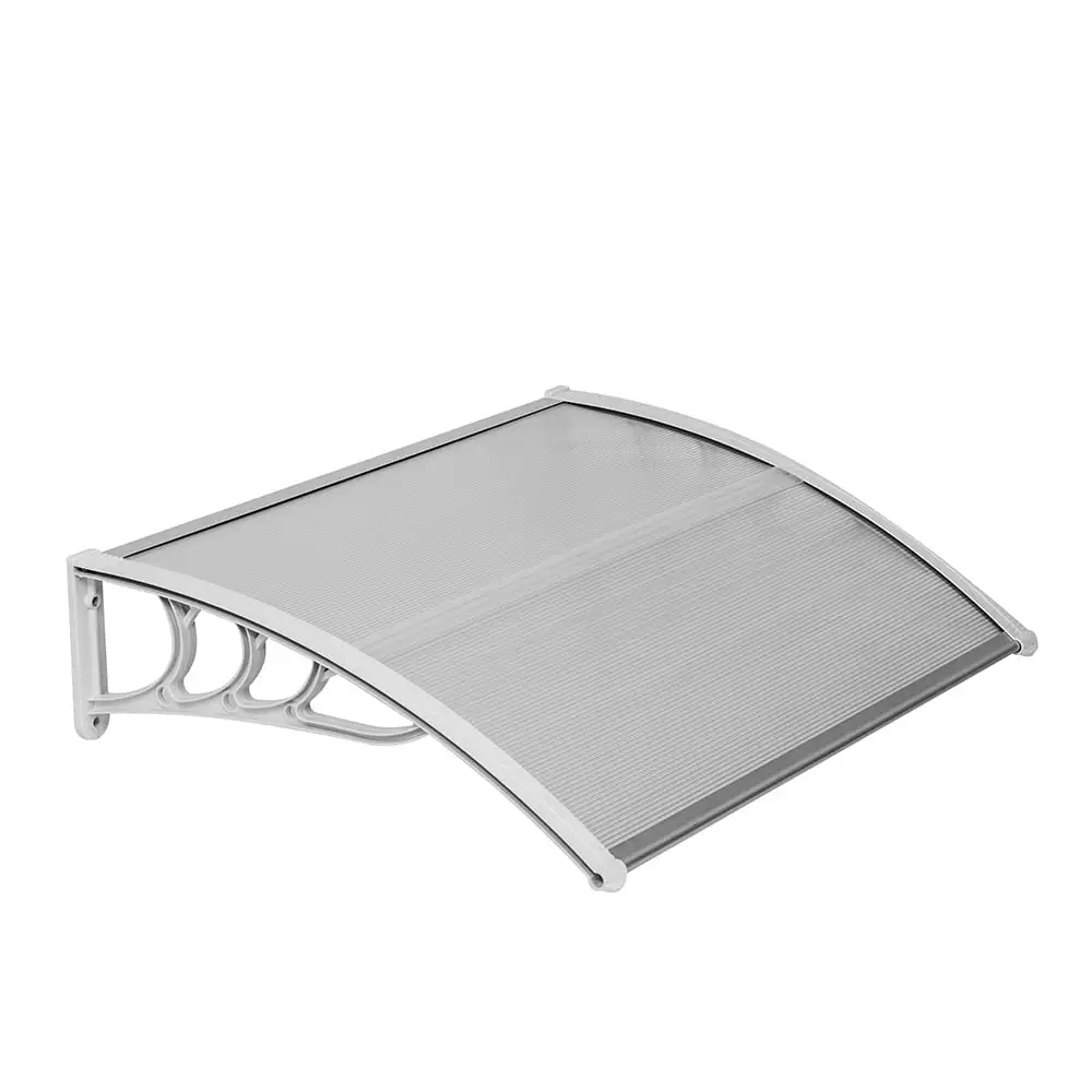 Hassch 100 x 80cm Household Application Door & Window Awnings. Transparent Board & White Holder