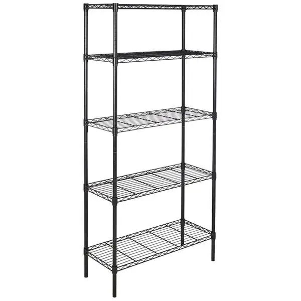 HAOAN 5-Layer Plastic Coated Iron Shelf 180*90*35 Black