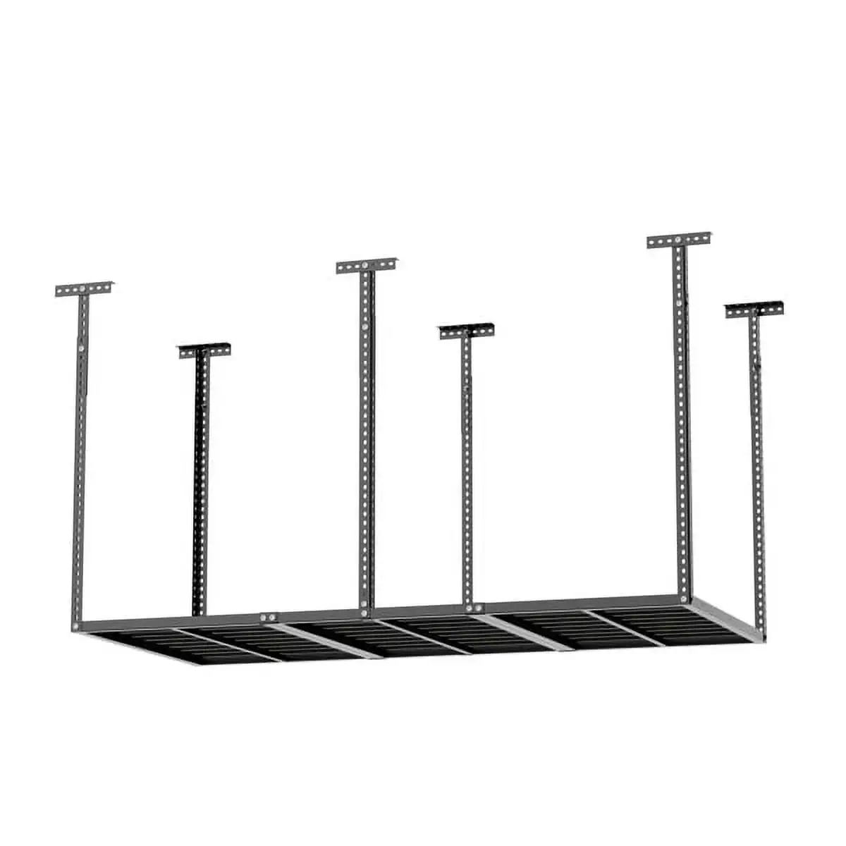 3x6 Overhead Garage Storage Rack. Heavy Duty Adjustable Ceiling Mounted Storage Racks. 750LBS Weight Capacity. Black GUS2341