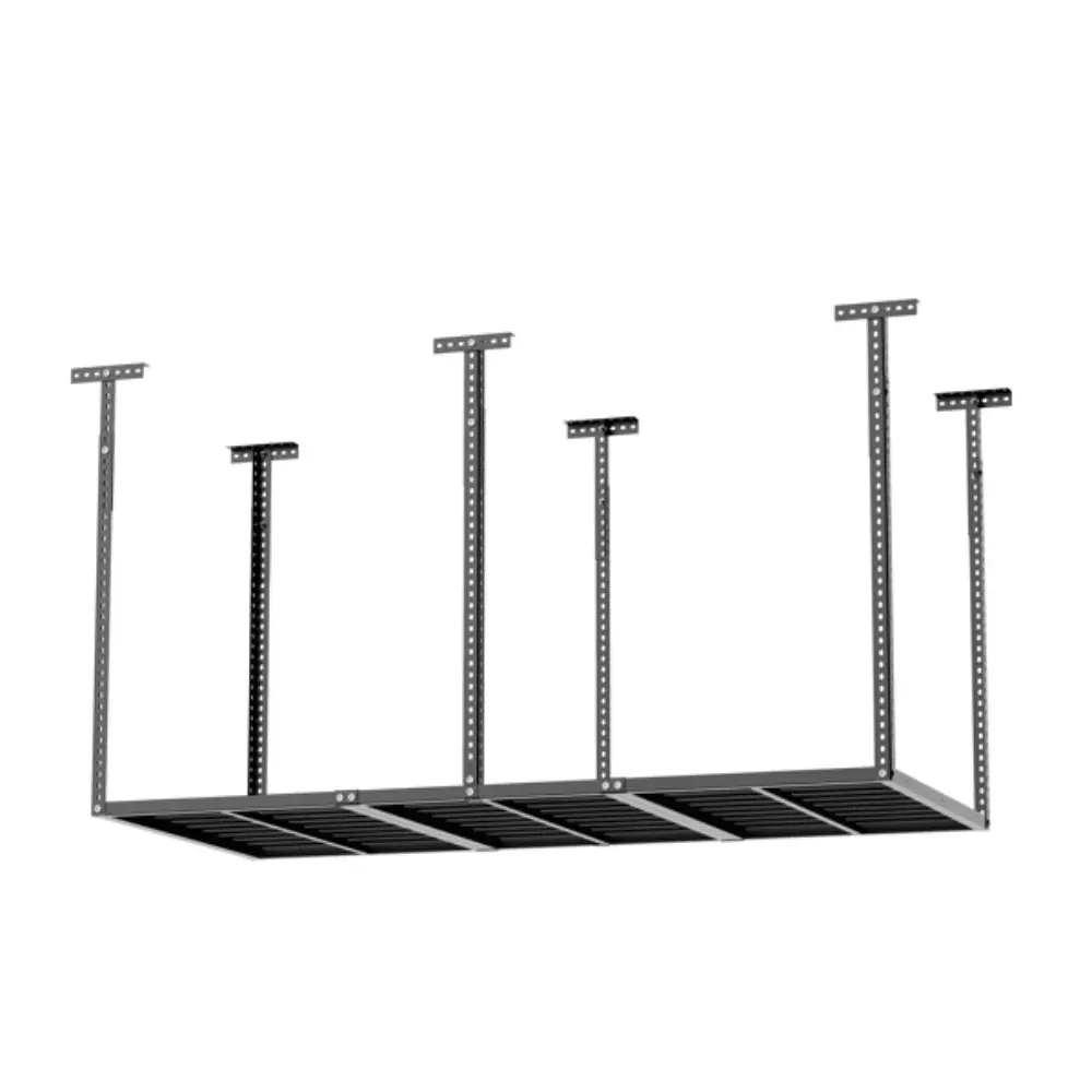 3x6 Overhead Garage Storage Rack. Heavy Duty Adjustable Ceiling Mounted Storage Racks. 750LBS Weight Capacity. Black