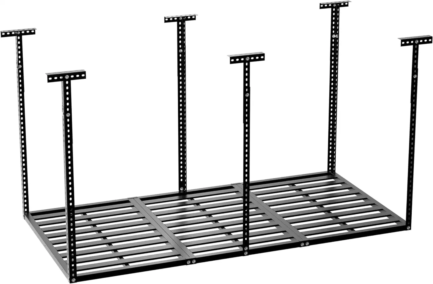 3x6 ft Overhead Garage Storage Rack. Adjustable Ceiling Mounted Storage Racks Garage Shelving. 750LBS Weight Capacity. Black