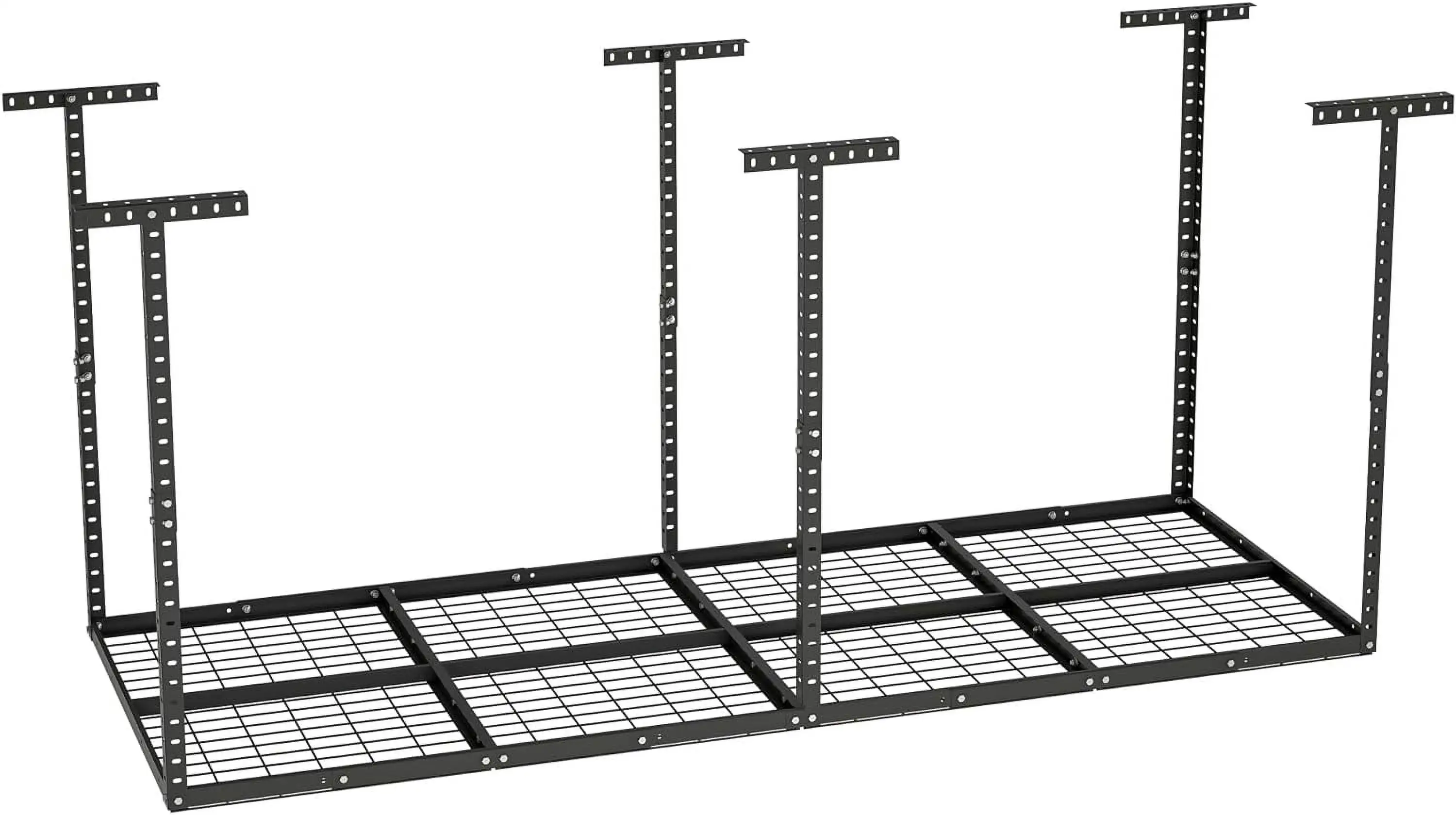 3x8ft Overhead Garage Storage Rack. Adjustable Garage Storage Organization System. Heavy Duty Metal Garage Ceiling Storage Racks. 600lbs Weight Capacity. Black