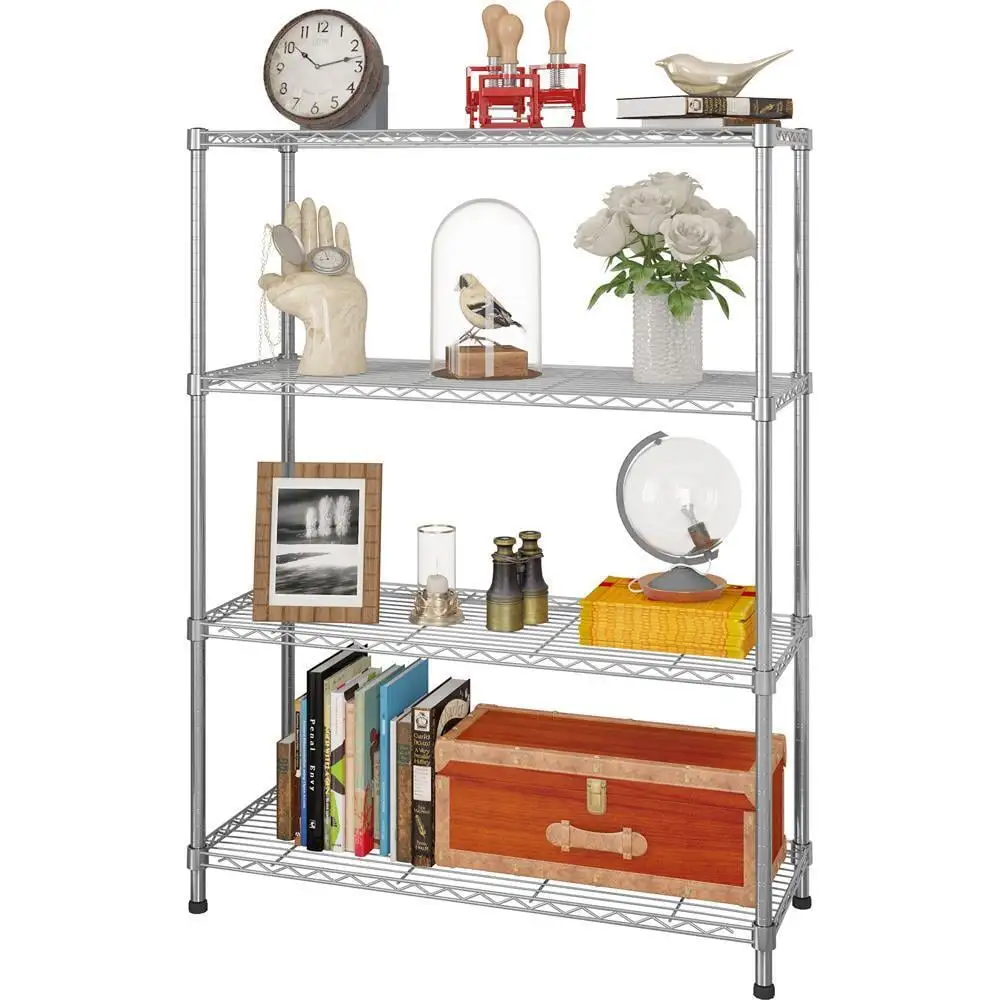 4 Layer 47x36x14 Wire Shelving Metal Shelf Kitchen Adjustable Garage Storage