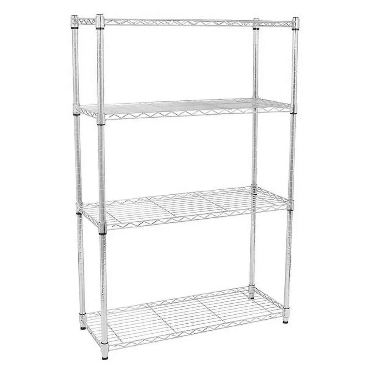 4-Layer Chrome Plated Iron Shelf 35.4x13.8x47.2 Silver Utility Storage Organizer Shelf Rack for Kitchen Living Room Bathroom