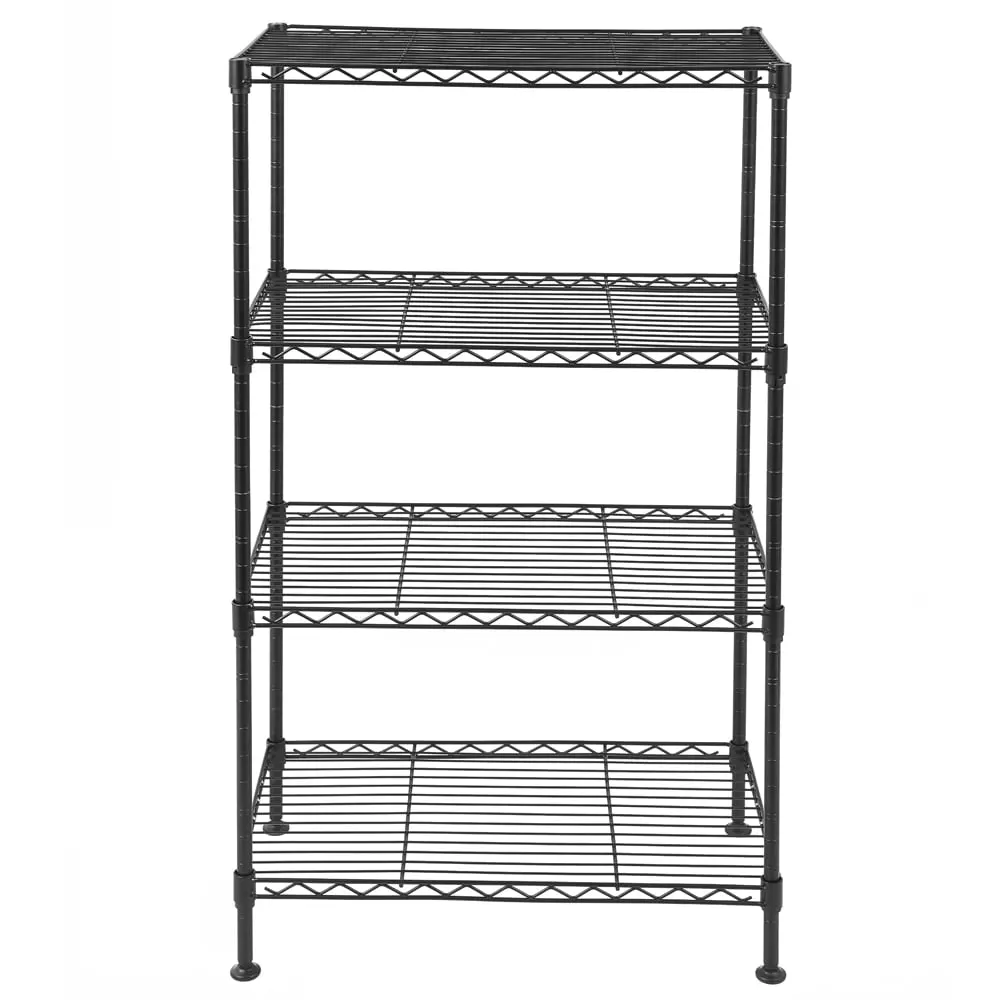 4 Layers Wire Shelving Unit Adjustable Storage Shelving.35Lx14Wx55H.Black