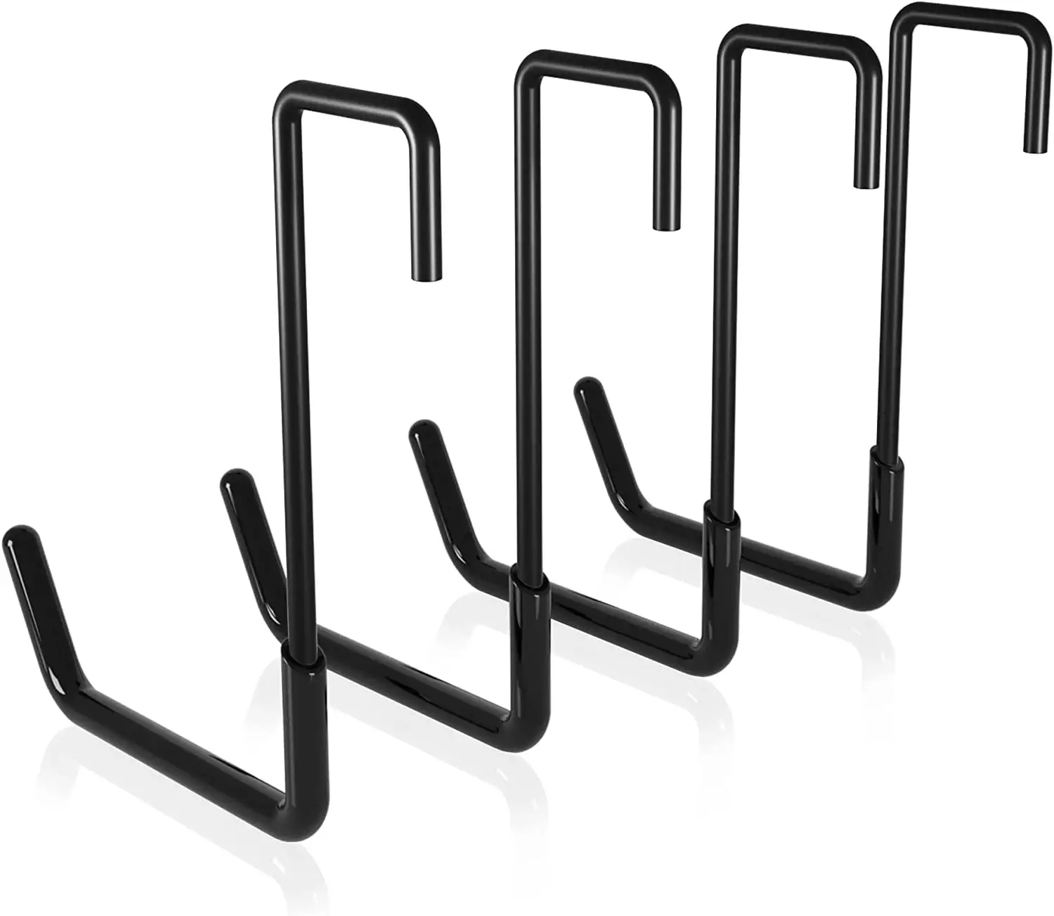 4 Pack Garage Hooks Heavy Duty Large S Hooks for Hanging No Drill Utility Hooks for Ladder Bike Storage Rafter Hanger Garden Tool Organizer (4pcs Black Garage Hook)