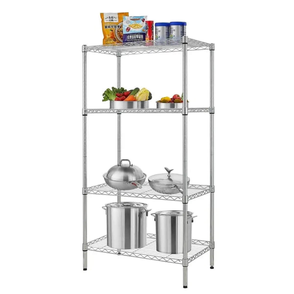 4-Shelf Adjustable Wire Shelving Unit Chrome