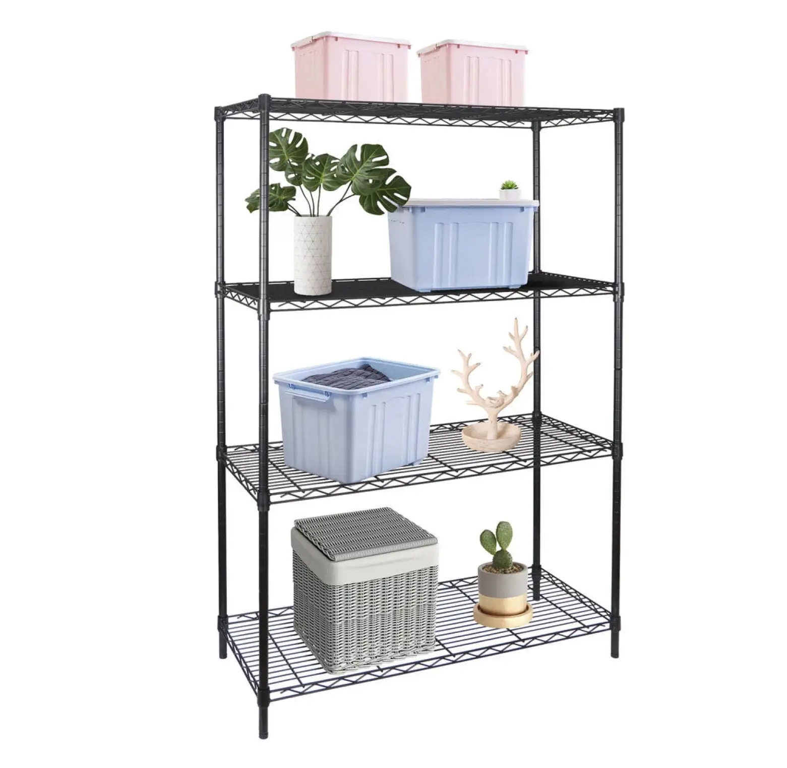 4 Shelf Heavy Duty Storage Shelving Steel Organizer Wire Rack 36L x 14W x 54H