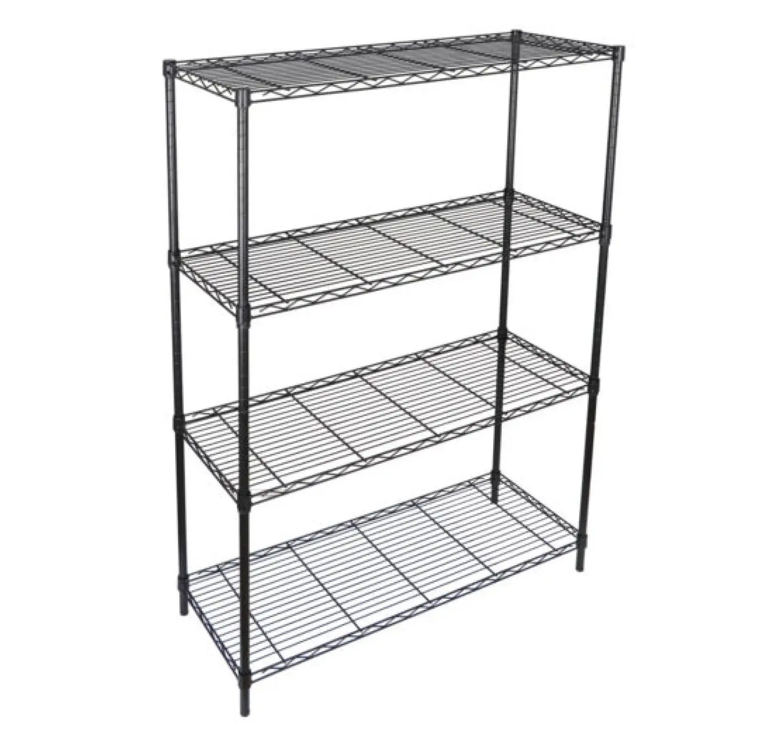 4-Shelf Heavy Duty Storage Wire Shelving Unit Kitchen Garage Rack Shelves Black