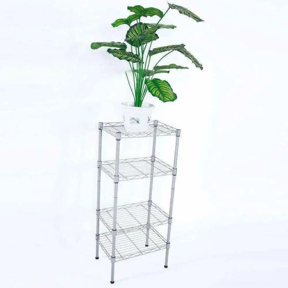 4 Tier 14X10X32 Shelves Wire Shelving Rack Shelf Adjustable Storage Organizer Organization and Storage Bookshelves Storage Shelves Shelving Bookshelf Garage Storage Storage Shelves Plant