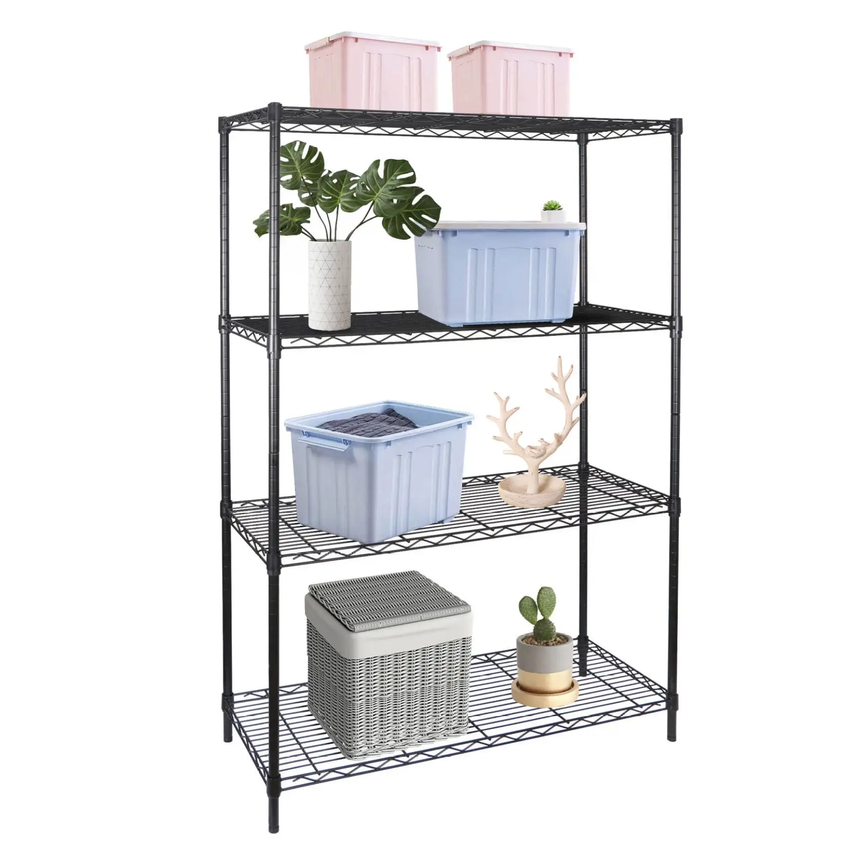 4-Tier Heavy Duty Storage Shelves Garage Shelf Metal Shelving Organization