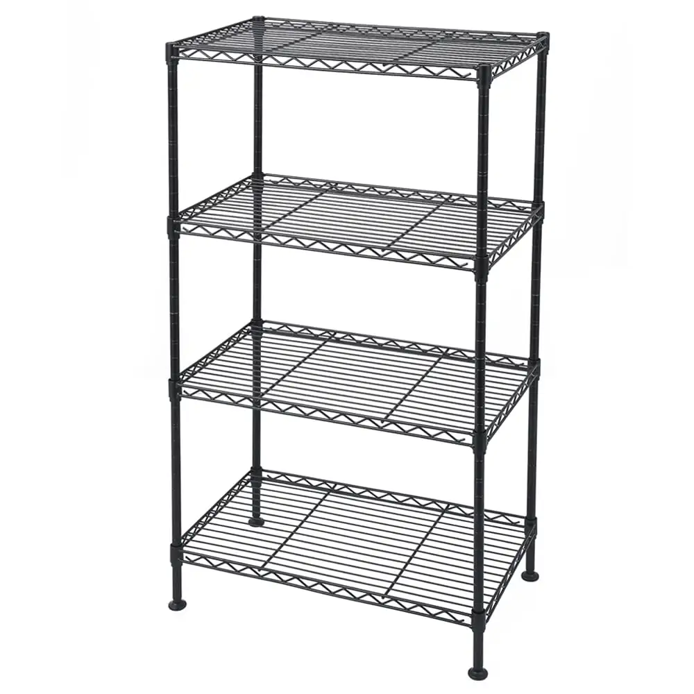 4 Tier Storage Racks and Shelving Heavy Steel Material Pantry Shelves - Suitable for Warehouses. Closets. Kitchens