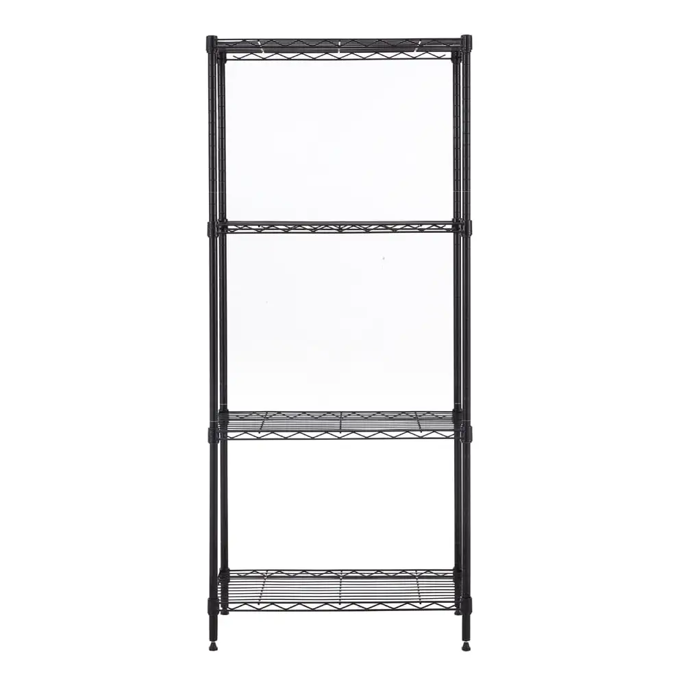 4 tier black coating shelving unit 14x30x47in