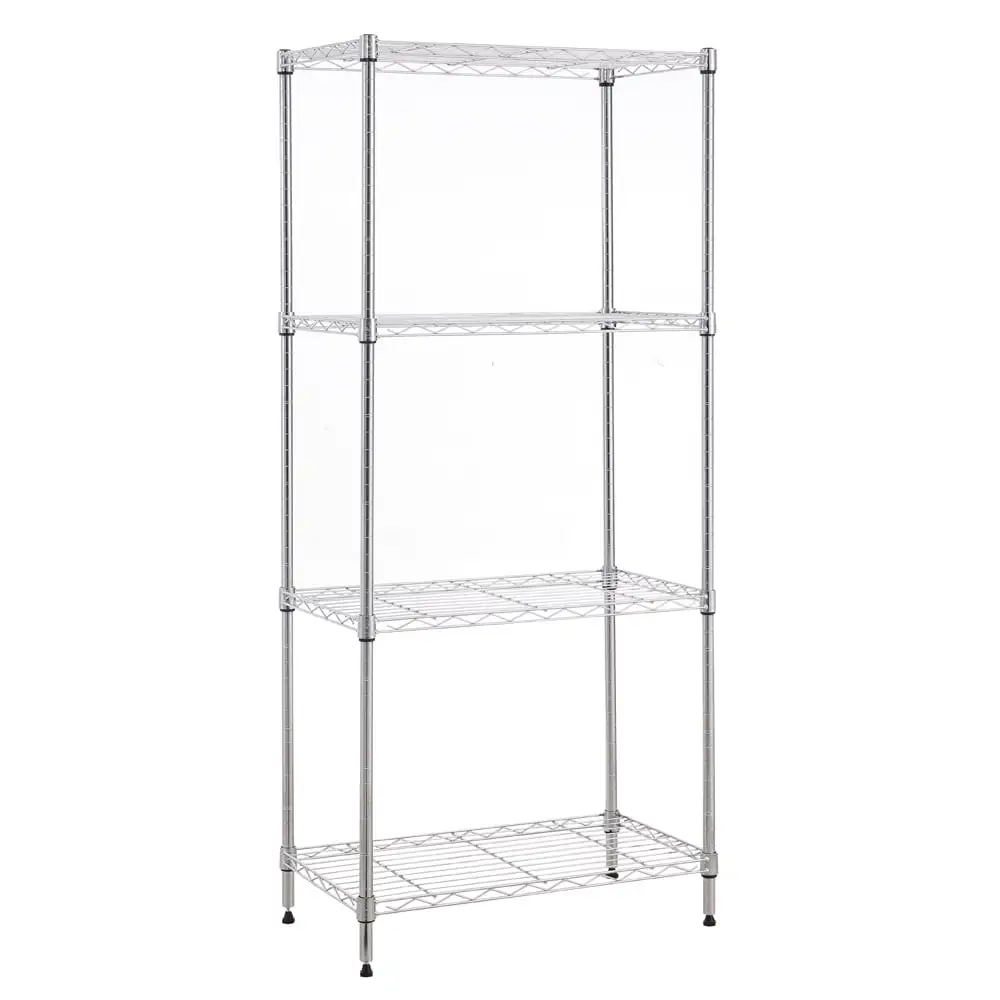 4 tier chrome utility wire shelving unit 14x30x47in