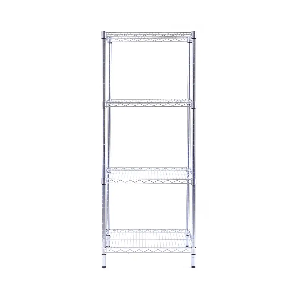 4 tier commercial chrome shelving unit 18x24x59in