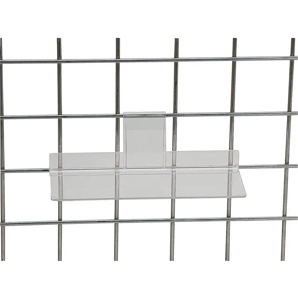 4 x 10 inch Clear Acrylic Shelf -For Wire Grid - Set of 2