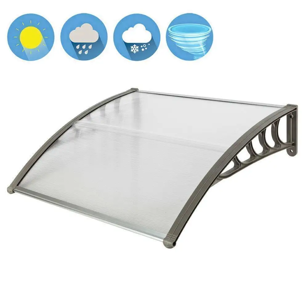 40x 40 Window Awning Door Canopy Outdoor Polycarbonate Front 3 Color Sun Shade