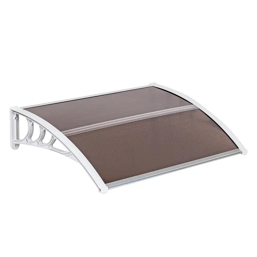 Tcbosik 100 x 80cm Household Application Door & Window Awnings. Brown Board & White Holder