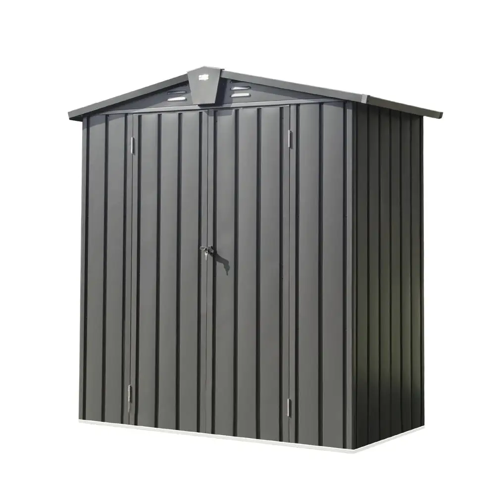 5.7'x 3' Outdoor Storage Shed with Lockable Door. Key Lock and Roof. Metal Tool Shed Storage Cabinet