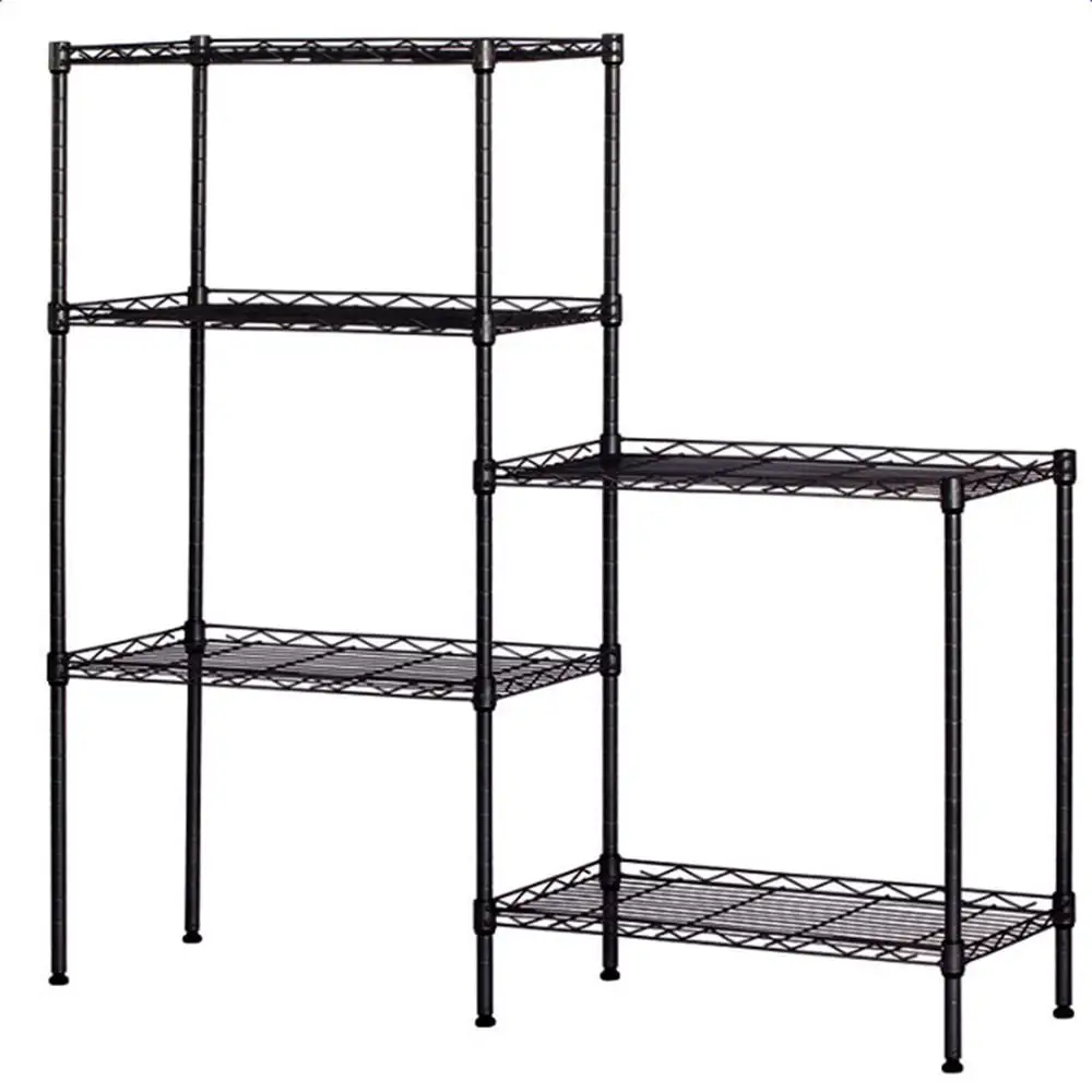 5-Shelf Adjustable. Heavy Duty Storage Shelving Unit . Steel Organizer Wire Rack. Steel Organizer Wire Rack. 550 lbs loading capacity. Black (21.25L x 11.42W x 59.06H)