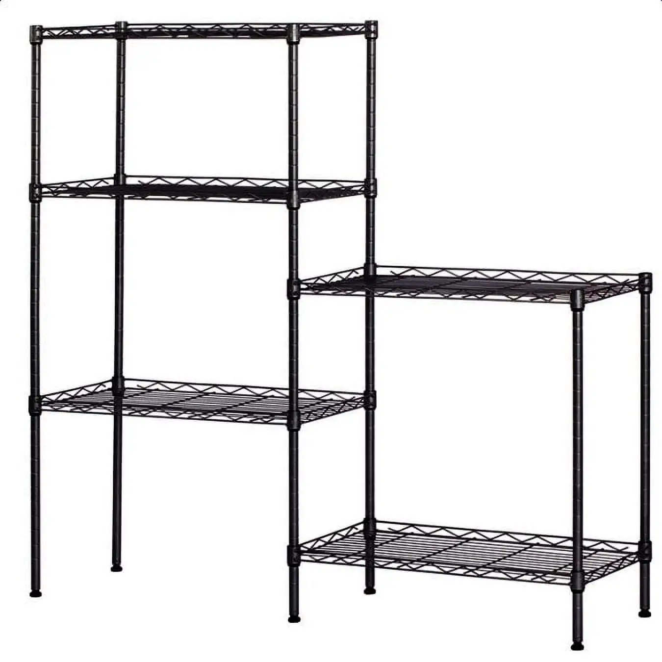 5 Shelf Adjustable Storage Shelf. Metal Storage Rack Wire Shelving Unit Storage Shelves with Leveling Feet Adjustable Shelves for Bathroom Kitchen Garage Living Room