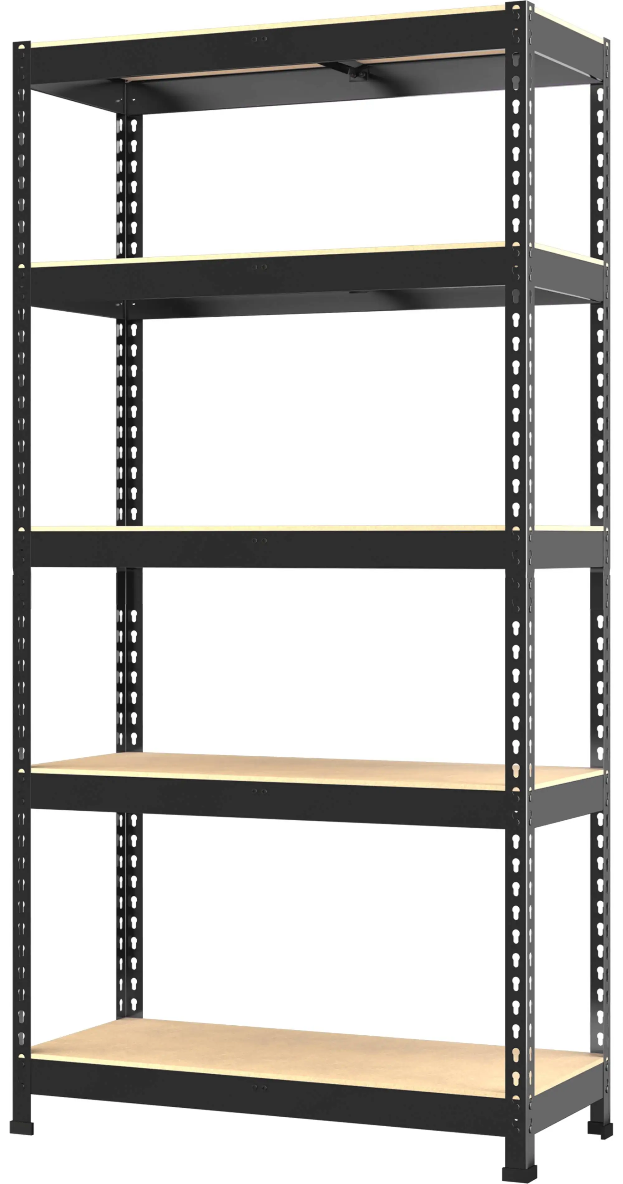 5-Shelf Boltless & Adjustable Steel Storage Shelf for Garage Warehouse.35.5 x 16 x 71.Black