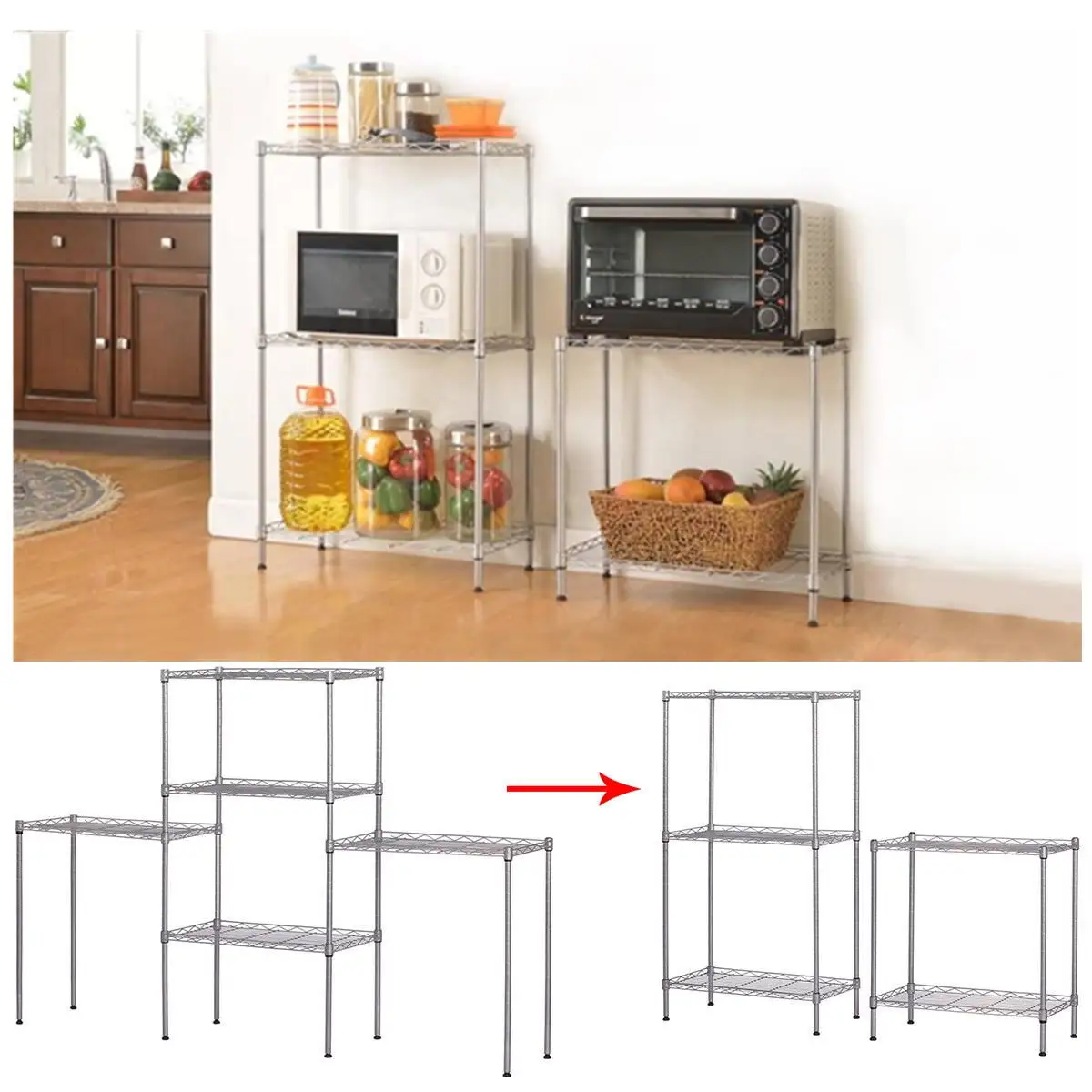 5-Shelf Changeable Heavy Duty Shelving Unit. Steel Organizer Wire Rack .Home Kitchen Laundry Closet Storage Shelf Organizer (5-Tier)