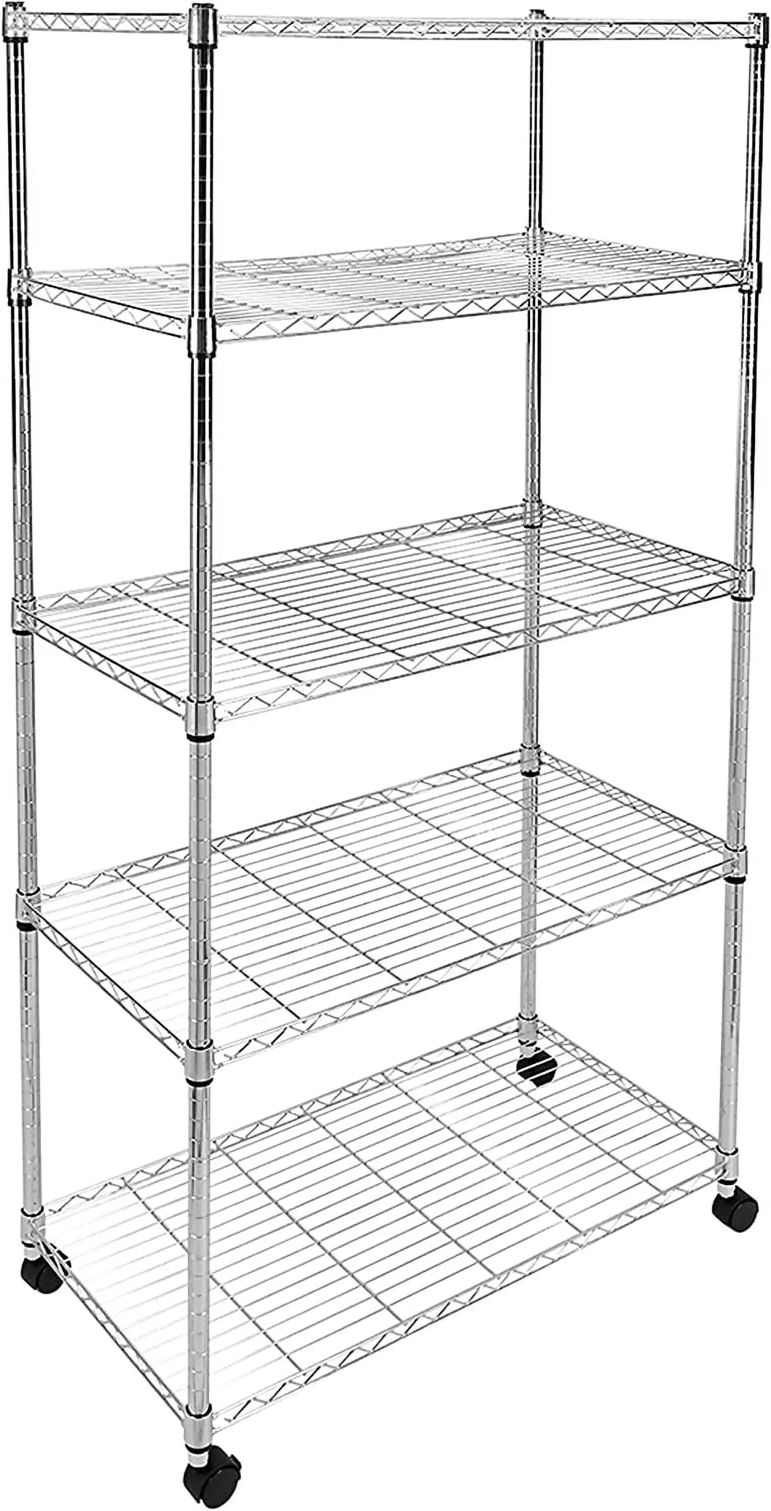 5-Tier Heavy Duty Storage Shelving Unit.Chrome.35L X 18W X 70H Inch