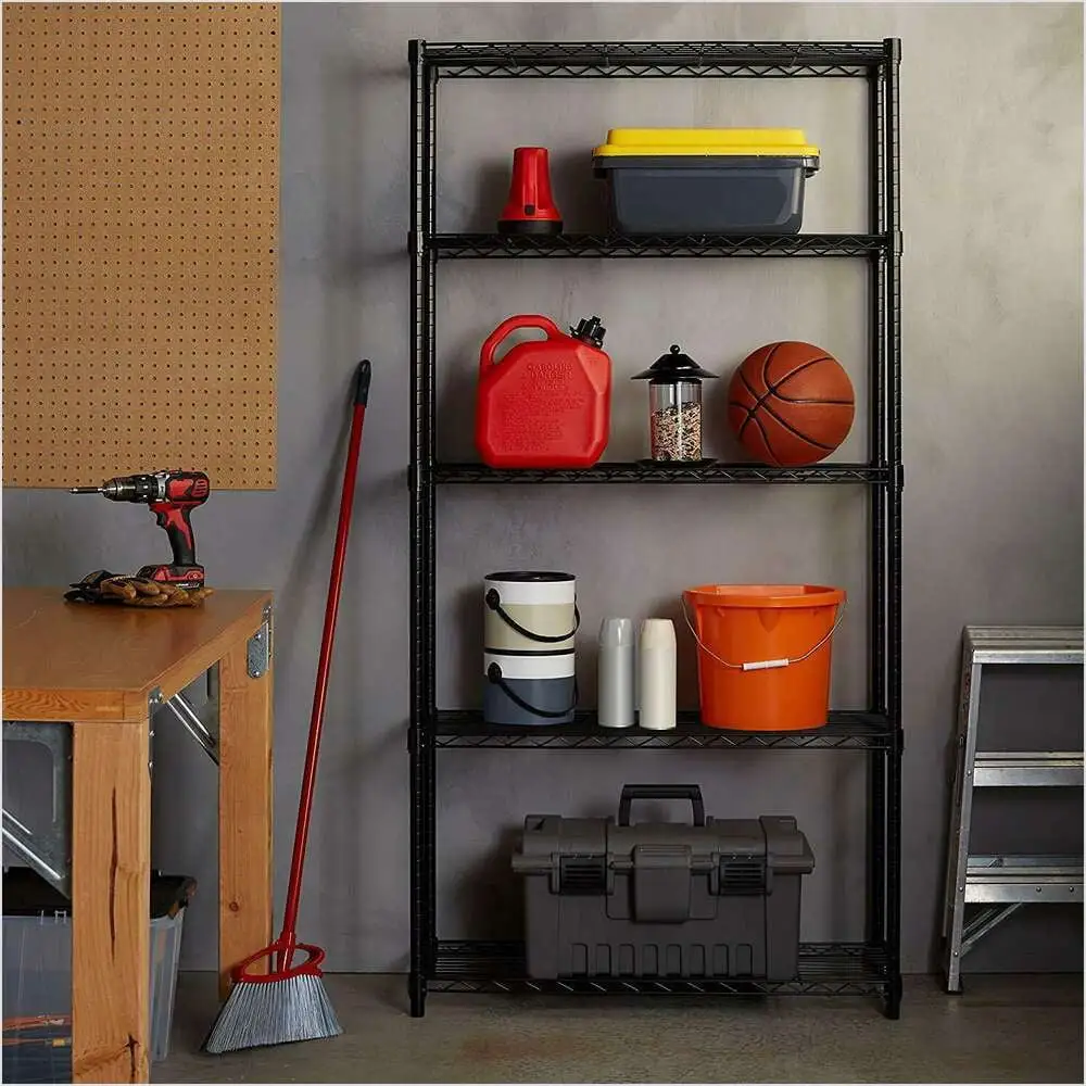 5-Tier Shelf Storage Unit Metal Organizer Wire Rack for Bathroom Kitchen Garage