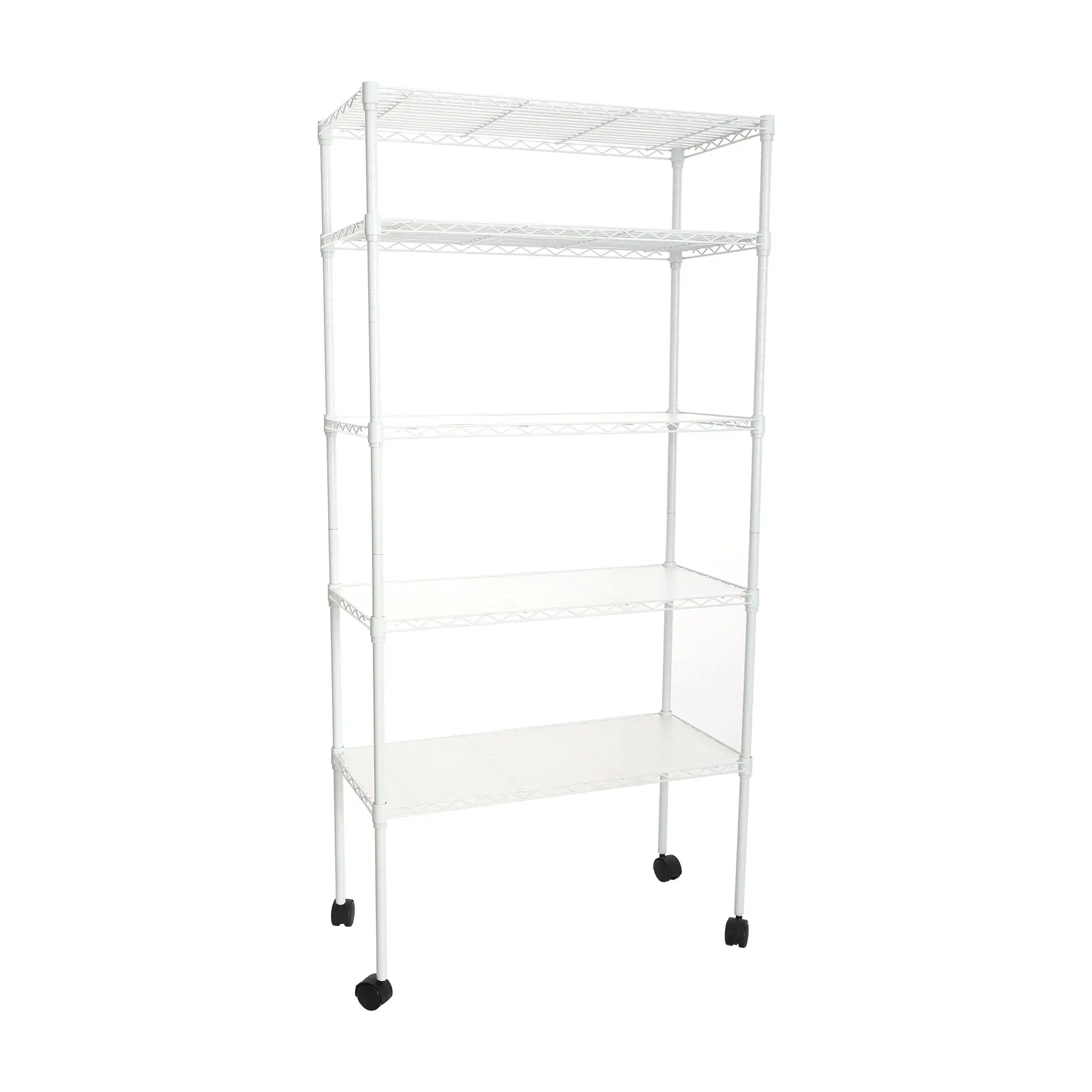 5 Tier Shelf Wire Shelving Unit. NSF Heavy Duty Wire Shelf Metal Large Storage Shelves Height Adjustable Utility for Garage Kitchen Office Commercial Shelving Steel Layer Shelf - White