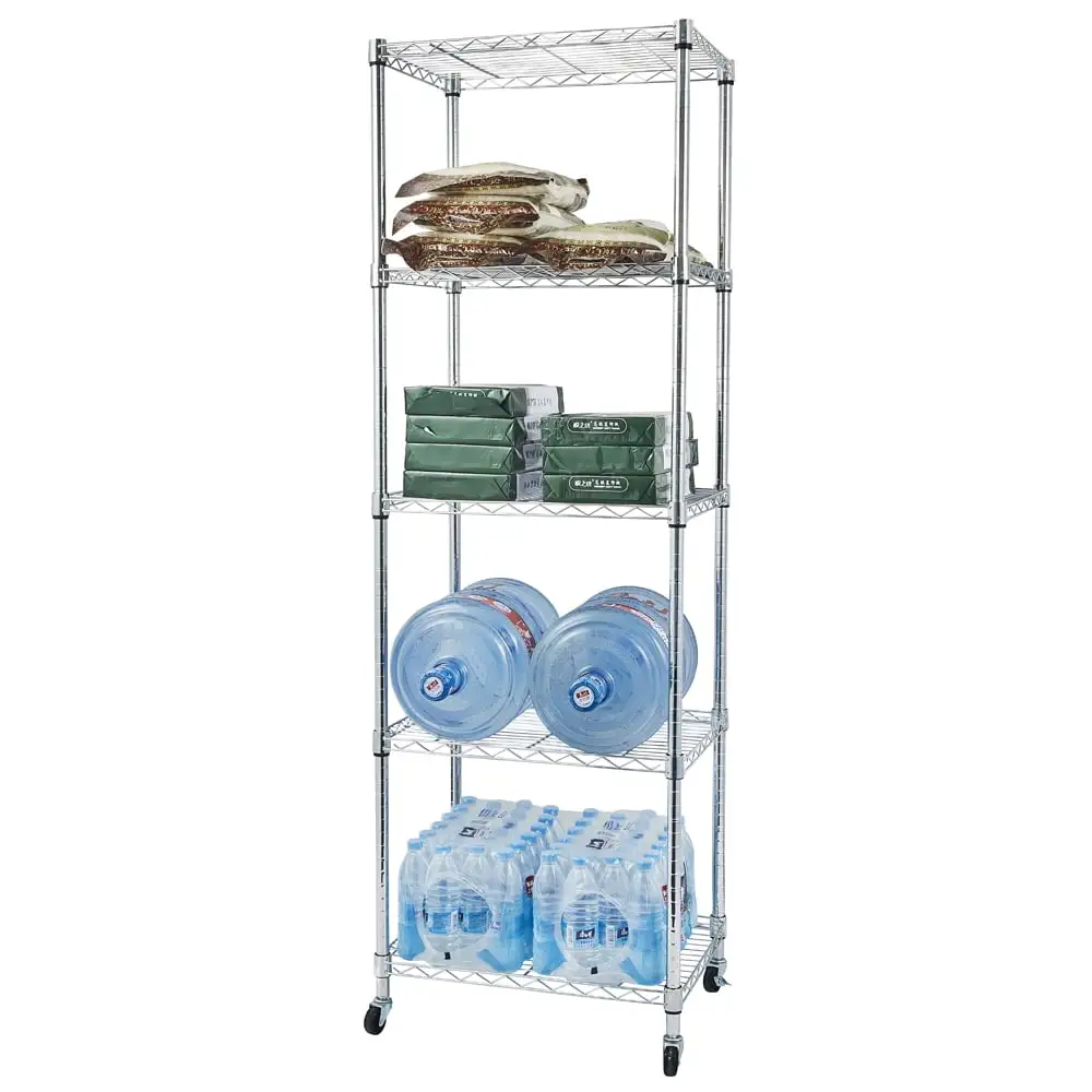 5 Tier Storage Shelf Unit. HOMLIXRY Adjustable Storage Shelves Floor Standing Metal Storage Rack Bookcase Vintage Industrial Bookshelf Rack Organizer 1100lbs Capacity. 23.6 L x 17.7 W x 70.9 H