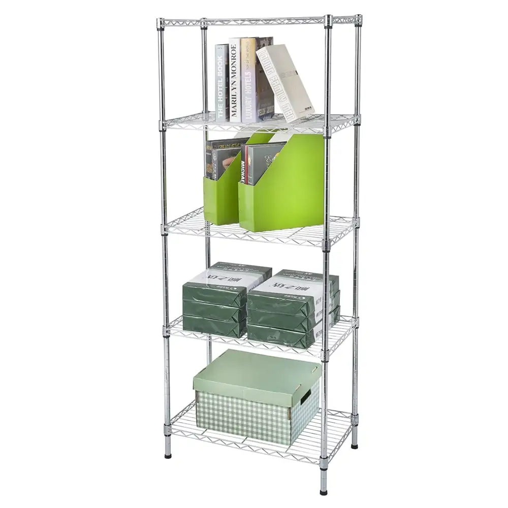 5 Tier Wire Shelving Storage Unit for Enterway Kitchen Storeroom (59 x 23 x 13)