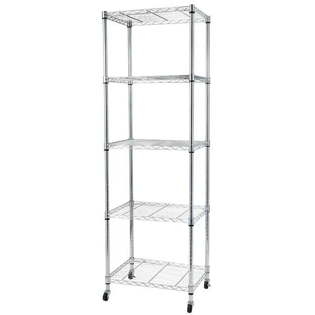 5-Tier Wire Shelving with Wheels for Garage Kitchen