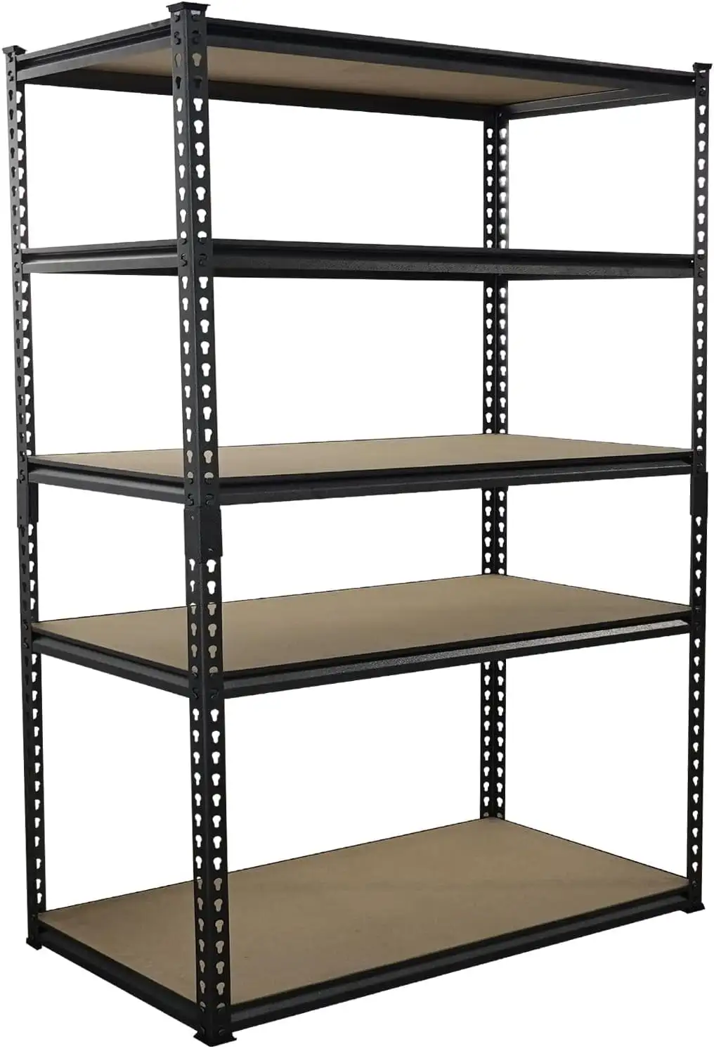 5-Tier Z-Shaped Storage Rack Metal Shelving Unit. Heavy-Duty Shelves for Wall Storage. 48x24x72 inches. 600 lbs/Level. Adjustable. Garage & Warehouse Storage Shelves