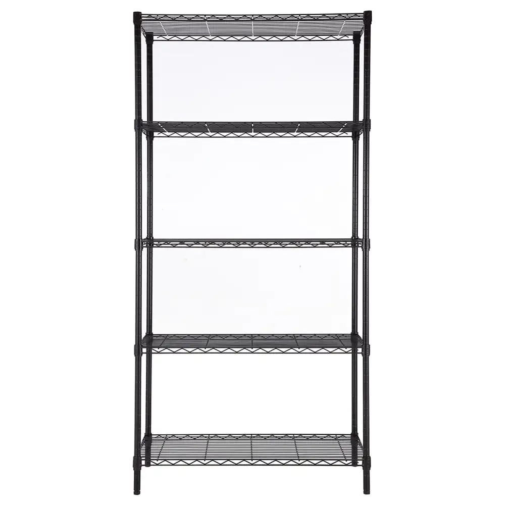 5 tier black coating shelving unit 18x36x72in