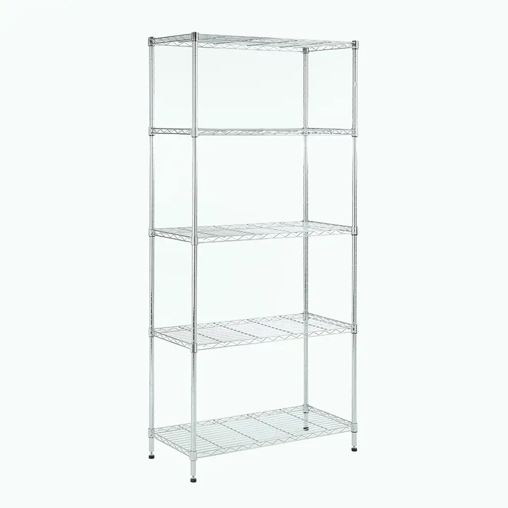 5 tier chrome shelving 15.7x33.5x71.4in