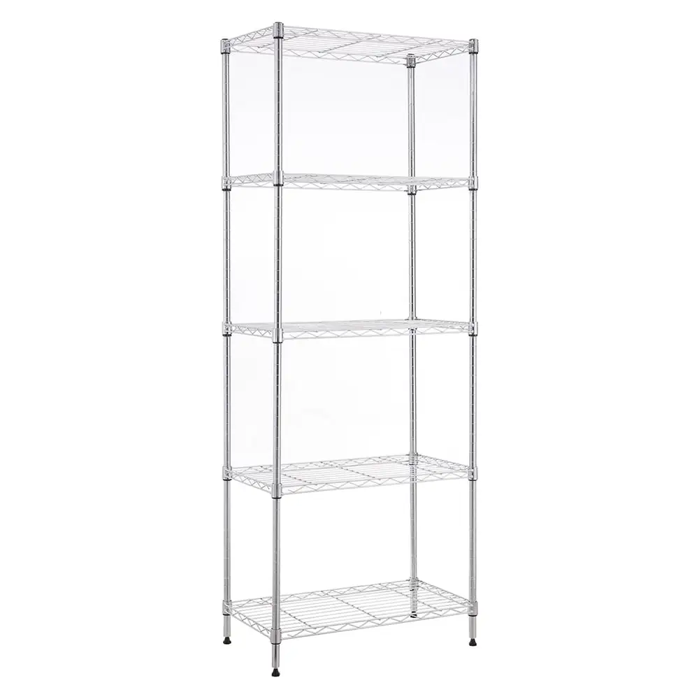 5 tier chrome utility wire shelving unit 14x24x63in