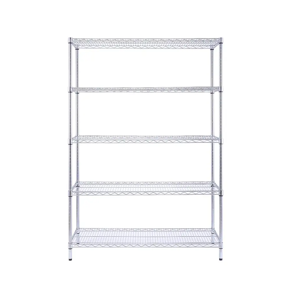 5 tier commercial chrome shelving unit 18x48x72in