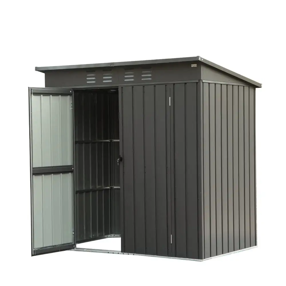 5'x3' Outdoor Storage Shed with 16 Air Vents. Key Lock and Leak Proof Roof. Metal Tool Shed Garden Storage Cabinet