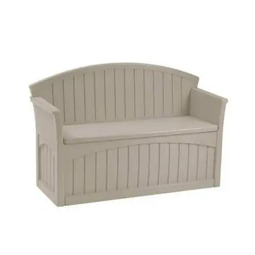 50 gal Resin Patio Storage Bench. Light Taupe