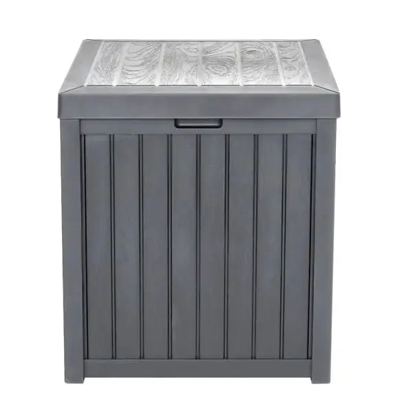 51gal 195L Outdoor Garden Plastic Storage Deck Box Chest Tools Cushions Lockable Seat