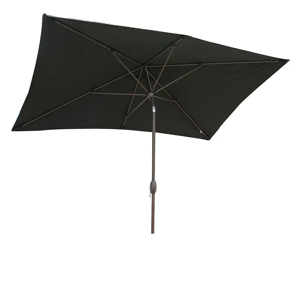 SORARA Patio Umbrella Rectangular Outdoor Market Table Umbrella With Push Button Tilt&Crank&Umbrella Cover. 6.5' x 10'