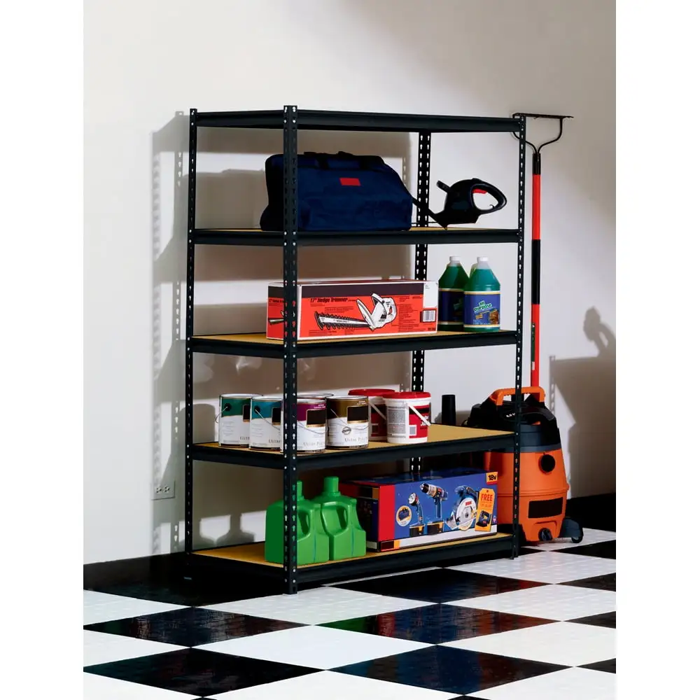 Muscle Rack Black 48W x 24D x 72H 5-Shelf Steel Shelving