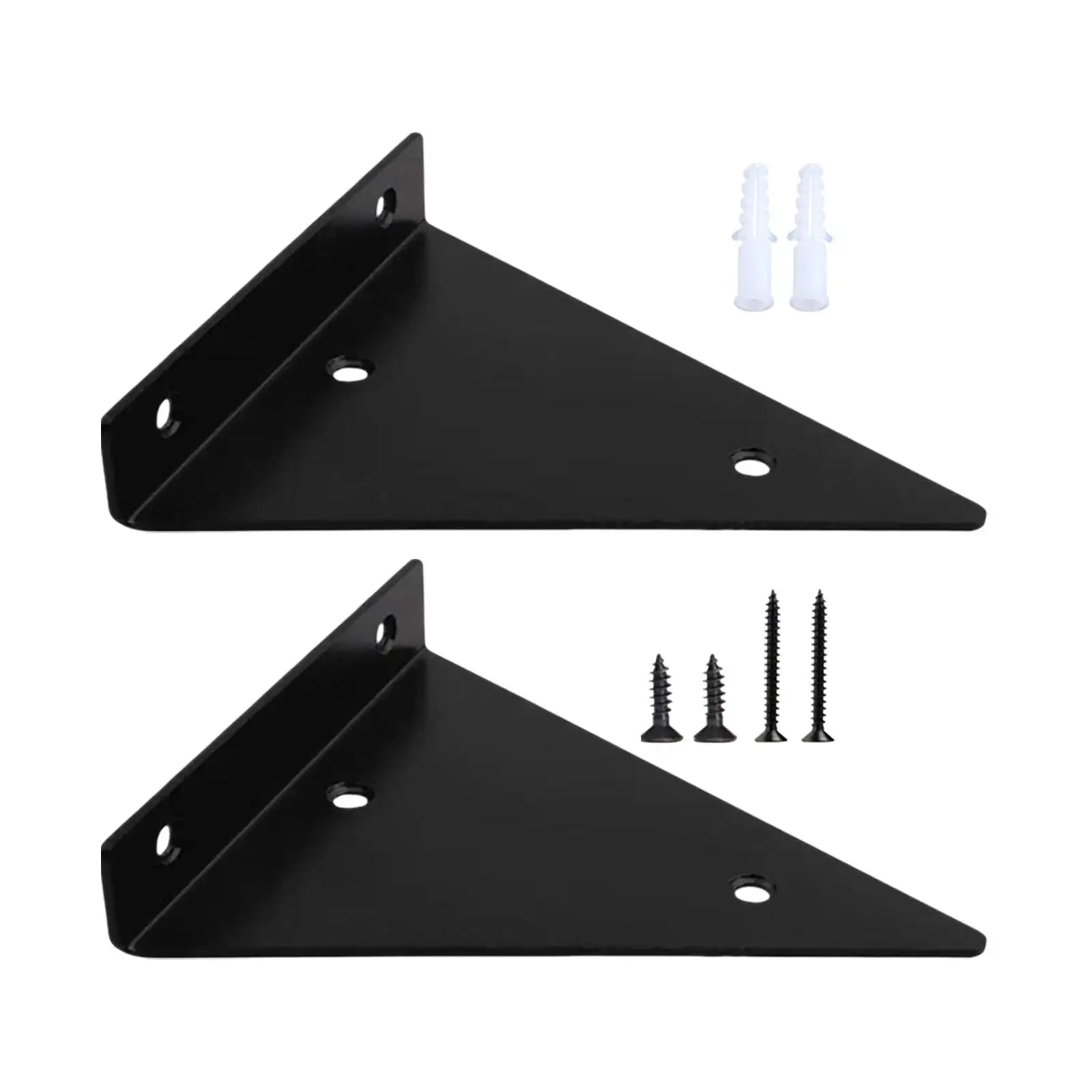 Shelf Bracket Wall Shelf Bracket Heavy Duty Floating Shelf Hardware DIY Iron Decor Corner Brace Floating Shelf Brackets for Bookstore Garage Black B