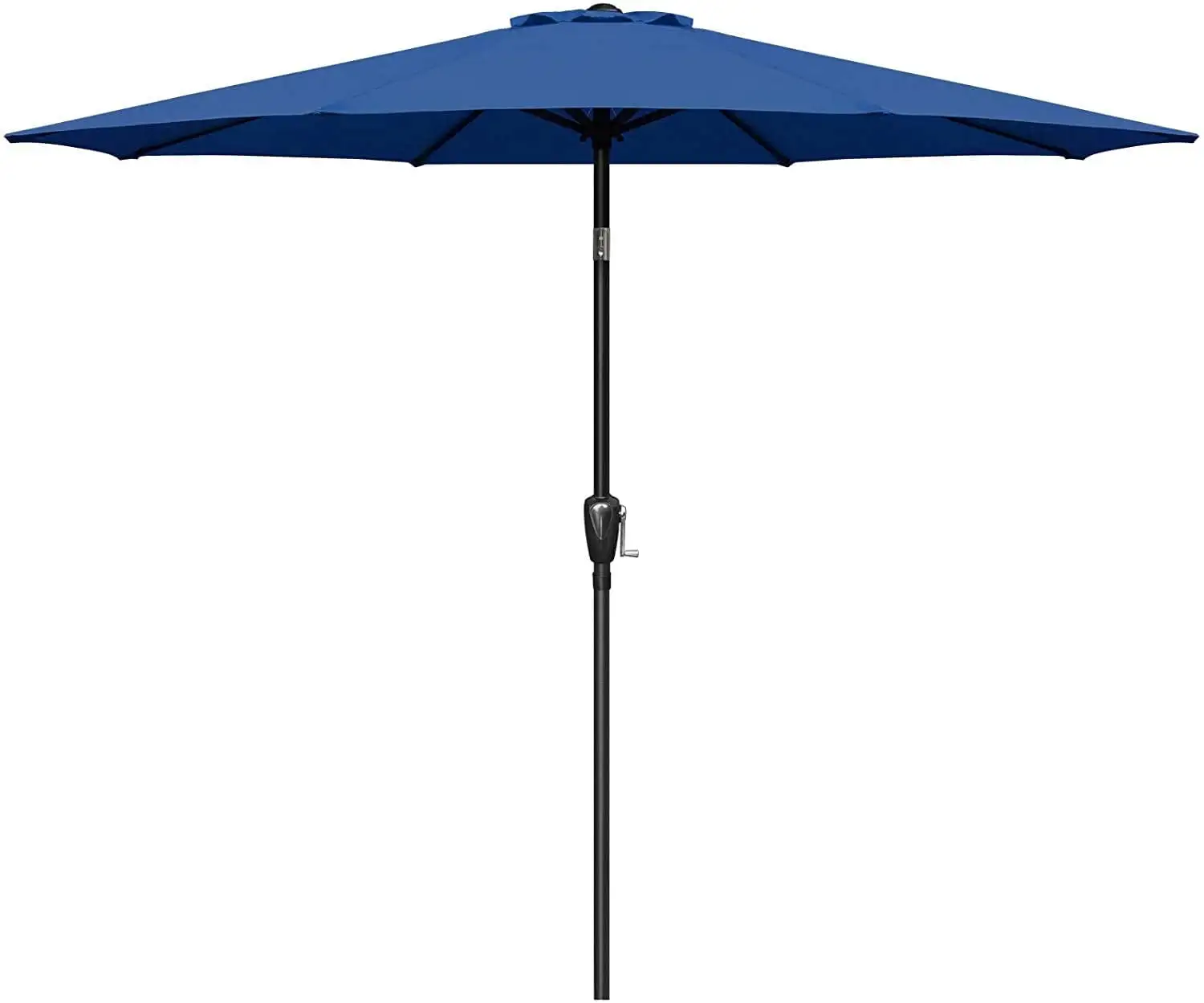 CLEARANCE! Simple Deluxe 9ft Outdoor Market Table Patio Umbrella with Button Tilt. Crank and 8 Sturdy Ribs for Garden. Blue