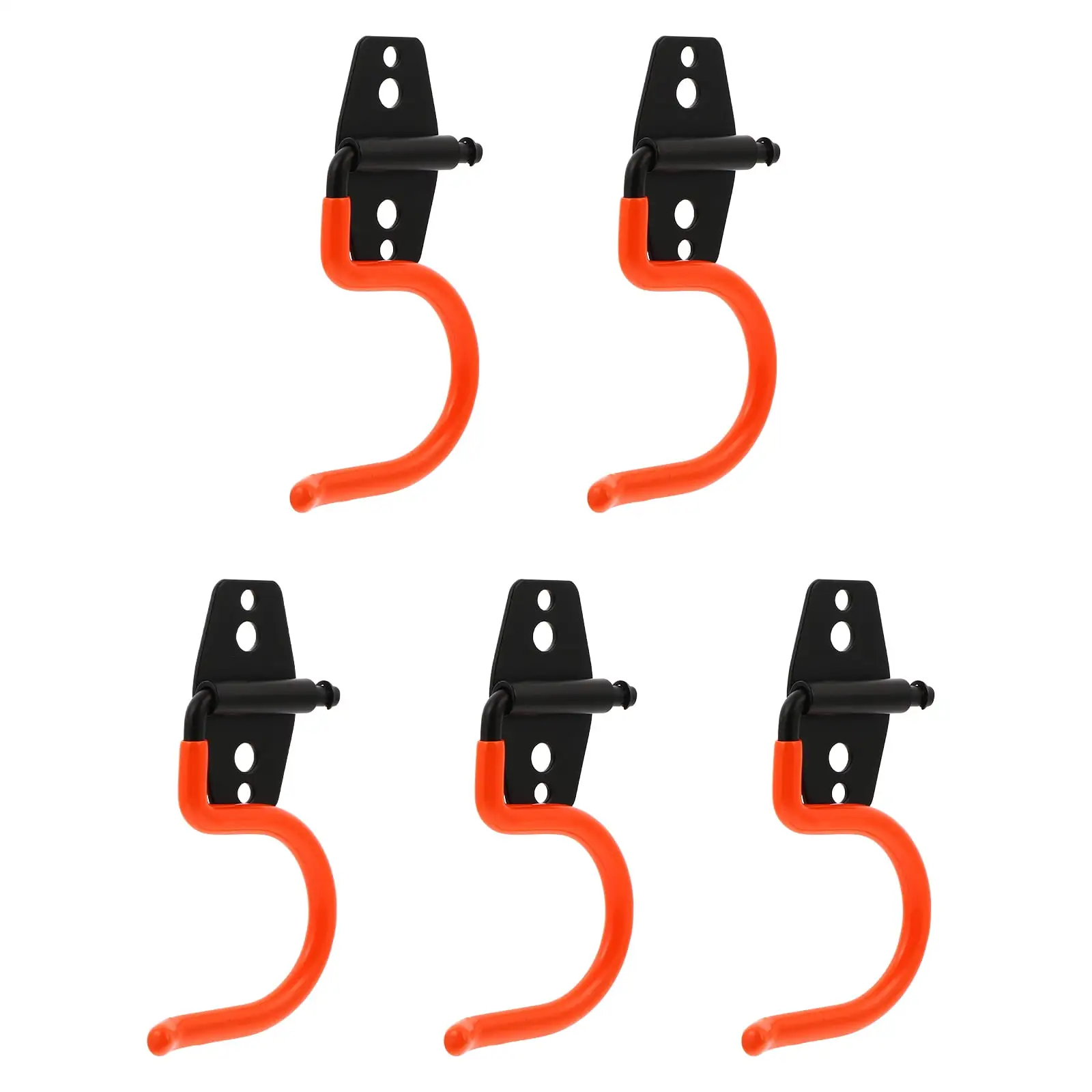 5pcs Garage Hooks Utility Heavy Duty Steel Garage Storage Hooks Wall Mount Garage Hanger Organizer for Organizing Tools Ladders Bulk Items Bikes Ropes Orange