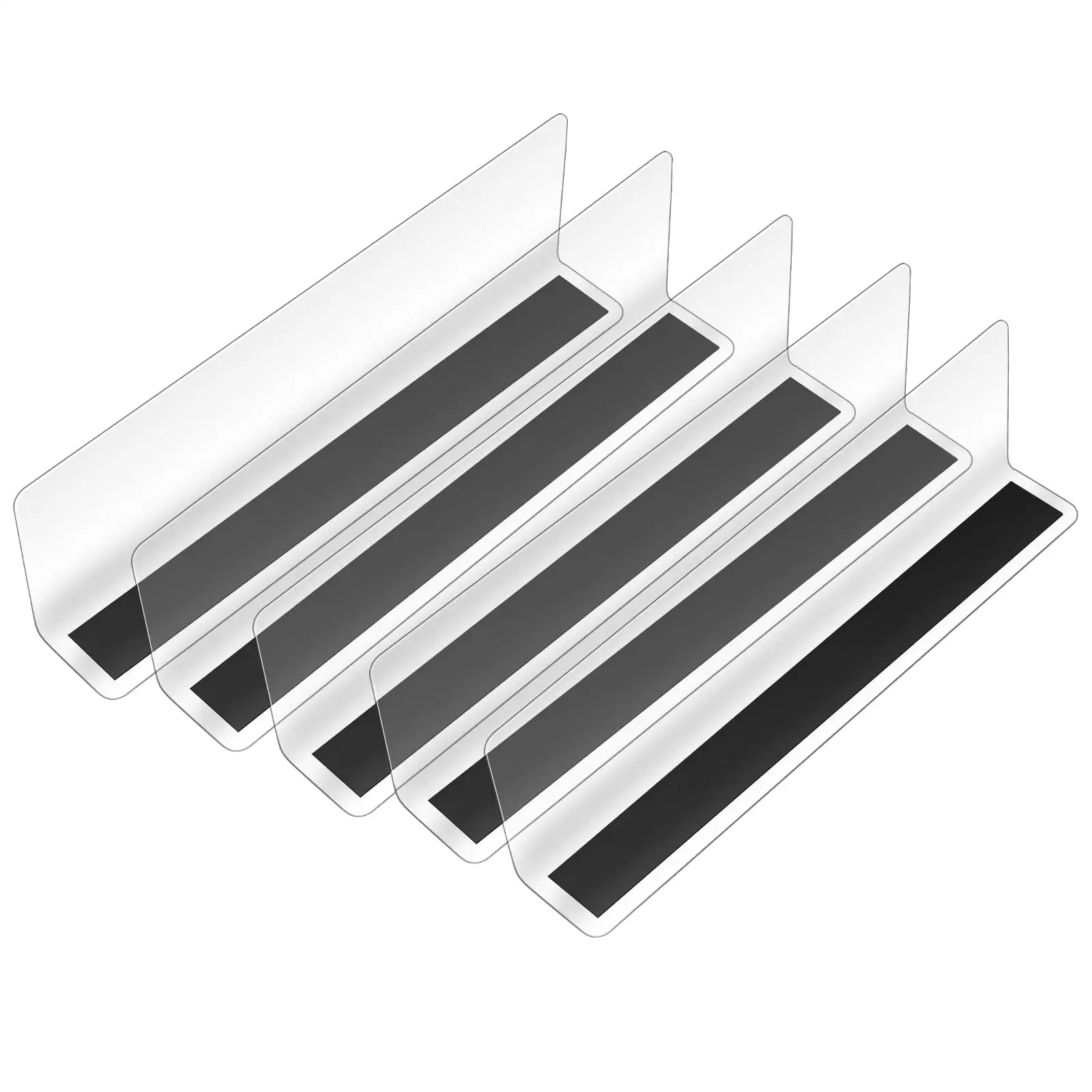 5pcs Supermarket Shelf Dividers Commodity Organizers Plastic L-Shaped Classification Boards with Magnet